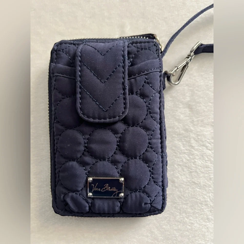 Vera Bradley Quilted Navy Blue Wristlet, NWOT